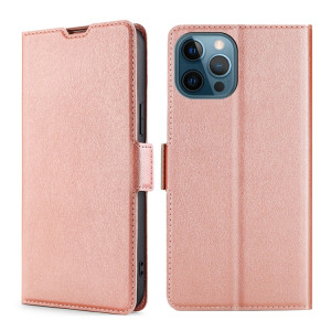 Boucle de tension ultra-mince Boucle latérale PU + TPU Horizontal Horizontal Too Horizon avec support et fente pour carte pour iPhone 13 Pro (Rose Gold) SH303D832-20