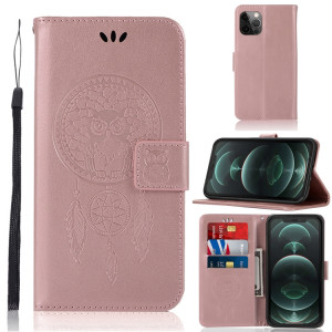 Étui de gaufrage au chime Vent Hibering Horizontal Flip Cuir Case avec support & Card Slots & Portefeuille pour iPhone 13 Pro (Rose Gold) SH102E1955-20