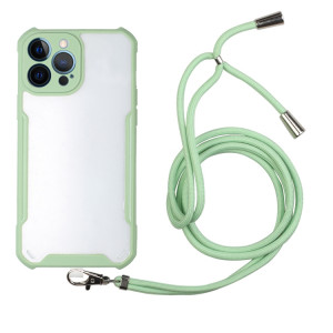 Cas d'acrylique + couleur TPU avec lanière à col pour iPhone 13 Pro Max (Avocat Green) SH904C1535-20