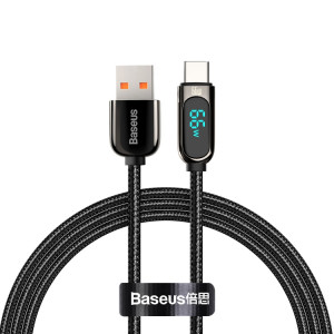 BASEUS CASX020001 66W USB à USB-C / Type-C Données numériques Câble de chargement rapide, Longueur du câble: 1M (Noir) SB501A859-20