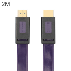 Câble plat HDMI HDMI plaqué or ultra HD ultra HD, longueur de câble: 2m (violet transparent) SU503B429-20