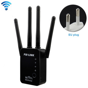 Répéteur de routeur WiFi intelligent sans fil avec 4 antennes WiFi, spécification de prise: (noire) SH301A806-20