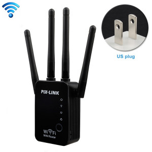 Répéteur de routeur WiFi intelligent sans fil avec 4 antennes WiFi, spécification de prise: prise américaine (noire) SH303A1448-20