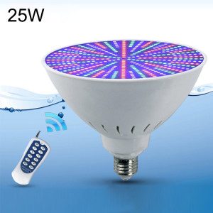 Ampoule de piscine à LED en plastique ABS, lumière sous-marine, couleur de la lumière: télécommande colorée +12 boutons (25W) SH704A1564-20