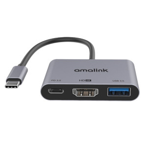 AMALINK 9175D TYPE-C / USB-C à HDMI + Hub USB 3.0 + HUB PD (gris) SA901A100-20