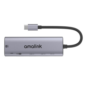 Amalink 95126 Type-C / USB-C à Dual HDMI + 2 ports USB + PD 3.0 Hub multifonctions (gris) SA501A65-20