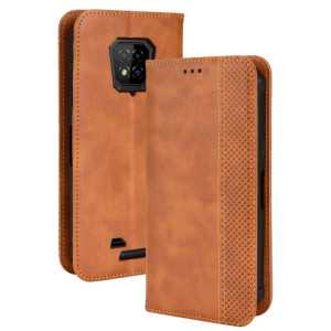 Pour Ulefone Armor 8 Boucle magnétique Coque Téléphone Texture Retro Texture (Brown) SH616B145-20
