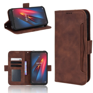 Pour Ulefone Armor 8 peau Senteuse Cas de veau Coffre de téléphone en cuir (brun) SH220E987-20