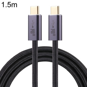 140W USB 2.0 USB-C / Type-C Homme au câble de données tressé mâle USB-C / C / C / C / C / Cable Longueur: 1,5 m (noir) SH602A580-20