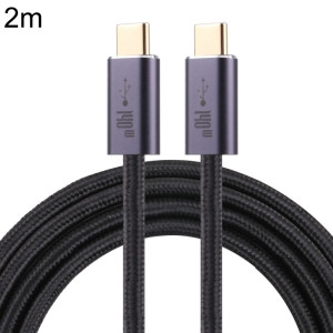 140W USB 2.0 USB-C / Type-C mâle au câble de données tressé mâle USB-C / TYPE-C, longueur de câble: 2m (noir) SH603A1069-20