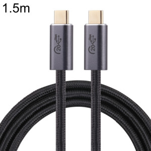 Câble de données tressé masculin USB de 20 Gbps USB 3.2 USB-C / C / C / C / C / C / Câble Longueur de câble: 1,5 m (noir) SH203A1309-20