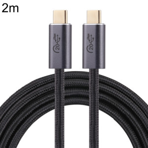 20 Gbps USB 3.2 USB-C / Type-C mâle au câble de données tressé masculin USB-C / C / C / C / C / de la longueur du câble: 2m (noir) SH204A1262-20
