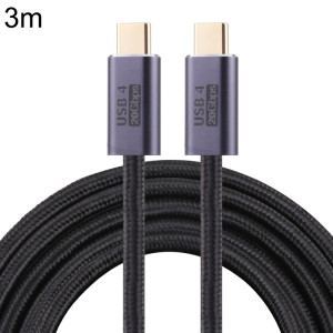 20 Gbps USB 4 Homme USB-C / TYPE-C mâle au câble de données tressé mâle USB-C / C / C / C / C / Cable Longueur: 3M (Noir) SH505A1088-20