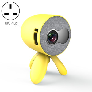 YG220 Même écran Version Enfants Projecteur Mini LED Portable Home Projecteur de haut-parleur, Type de prise: UK Plug (Jaune) SH903C753-20