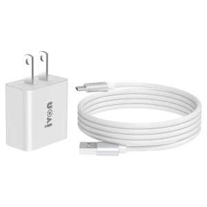 Ivon Ad-35 2 en 1 18W QC3.0 Port USB Chargeur de voyage + 1M USB à Micro USB Data Cable Set, Fiche US (Blanc) SI802A52-20