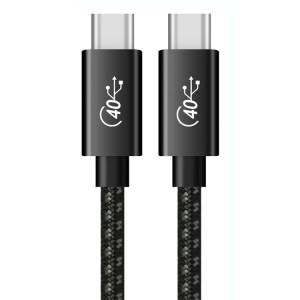 PD 100W USB-C / Type-C sur USB-C / Type-C Thunderbolt 4 Câble de données complet de fonction, Longueur du câble: 0.5m (maille noir et gris) SH501A1523-20
