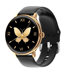 Montre Smart Strap Smart Strap de Silicone Strap TFT Q71 Pro 1.28 pouces, support Call Bluetooth / Rappel de cycle menstruel (or noir) SH501C1158-20