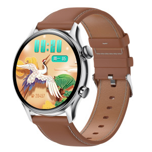 HK8PRO 1,36 pouces Scrap de cuir à écran AMOLED STRAP SMART, Soutenir la fonction NFC Fonction / Blood Oxygène (argent) SH501B1504-20