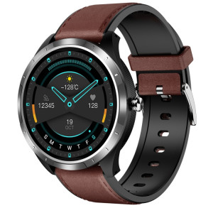 X3 1,3 pouce TFT Color Screen Toit Belt Smart Watch, Support ECG / Cadre Carelle Spare, Style: Brun en cuir Watch Band (Silver) SH204B966-20