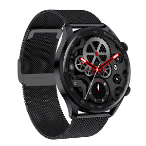 AK32 1,36 pouces IPS Tact Screen Smart Watch, Support Bluetooth Call / Blood Oxygène Surveillant, Style: Steel Watch Band (noir) SH001A1105-20
