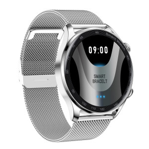 AK32 1,36 pouces IPS Tact Screen Smart Watch, Support Bluetooth Call / Blood Oxygène Surveillant, Style: Steel Watch Band (Silver) SH001C67-20