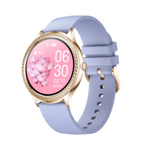 AK35 1,32 pouce IPS Color Screen Smart Watch, Soutenir la surveillance du sommeil / Surveillance de l'oxygène sanguin (bande de montre en silicone pourpre en or) SH301E318-20