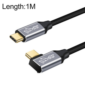 1M 10Gbps USB-C / Type-C mâle directement à mâle de charge de charge du coude Câble de transmission SH36021010-20