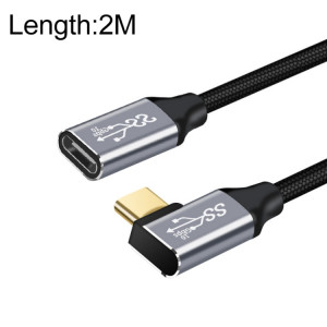 2m 10 Gops USB-C / Type-C Femelle à mâle de charge du coude Câble d'extension de transmission SH7202382-20