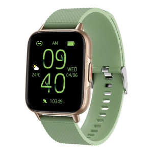 FW02 1,7 pouces écran carré bracelet en silicone montre de santé intelligente prend en charge la fréquence cardiaque, la surveillance de l'oxygène sanguin (vert) SH201C871-20