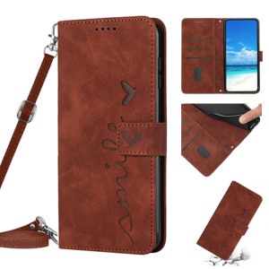 Pour Motorola Moto G200 5G Skin Feel Coque en cuir avec lanière (marron) SH826E409-20