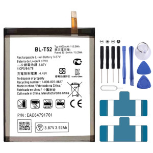 Remplacement de la batterie Li-polymère BL-T52 4000 mAh pour LG Wing 5G, Remarque importante : pour les batteries au lithium, seuls des moyens d'expédition sécurisés vers l'Union européenne (27 pays), le SH87341482-20