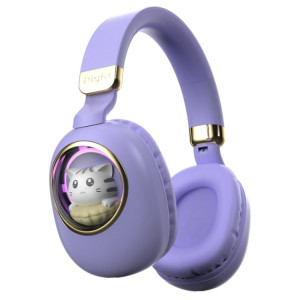 B4 RGB Cartoon Stereo Headset Wireless Bluetooth Headphones (Purple) SH201P1386-20