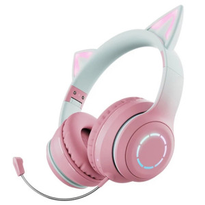 BT029C RGB Dual Modes Cat Ear Casque Bluetooth sans fil (Rose) SH001C522-20