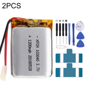 2 pièces de remplacement de batterie Li-polymère 103040 1200 mAh, Remarque importante : pour les batteries au lithium, seuls des moyens d'expédition sécurisés vers l'Union européenne (27 pays), le Royaume-Uni, SH66111972-20