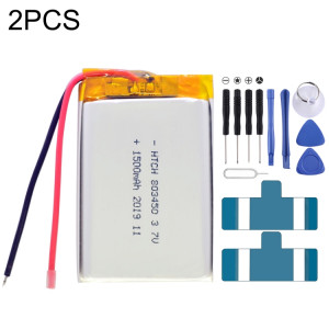 2 pièces de remplacement de batterie Li-polymère 803450 1500 mAh, Remarque importante : pour les batteries au lithium, seuls des moyens d'expédition sécurisés vers l'Union européenne (27 pays), le Royaume-Uni, SH6614606-20