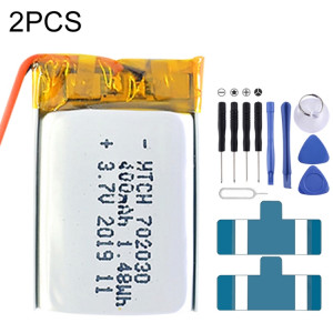 2 pièces 702030 400 mAh Li-Polymère Batterie de Remplacement SH6618452-20