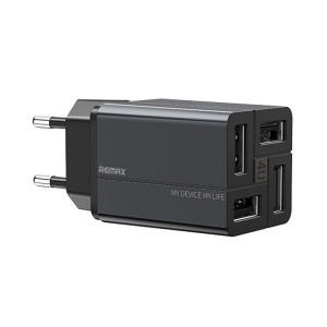 Chargeur rapide REMAX RP-U43 3,4 A 4 ports USB, spécification : prise UE (noir) SR401A727-20
