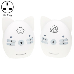Moniteur audio sans fil pour bébé prenant en charge la surveillance vocale + interphone + veilleuse sans batterie, type de prise : prise britannique (blanche) SH602A1065-20