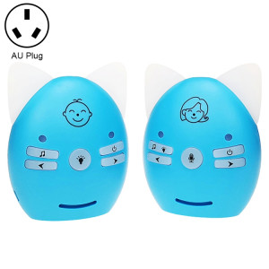 Moniteur audio sans fil pour bébé prenant en charge la surveillance vocale + interphone + veilleuse sans batterie, type de prise : prise AU (bleue). SH604C905-20