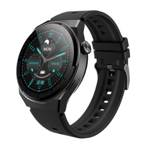 Montre intelligente GW69 Plus, prise en charge des appels BT/fréquence cardiaque/tension artérielle/oxygène sanguin (noir + bracelet en silicone noir) SH701A882-20