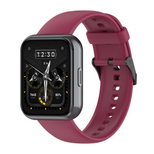Pour Realme Watch 3 Bracelet de montre en silicone souple de couleur unie (vin rouge) SH601F230-20