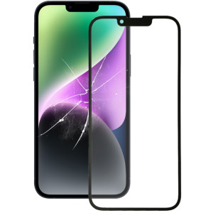 Pour iPhone 14 Lentille en verre extérieure de l'écran avant avec adhésif optiquement transparent OCA SH1701338-20