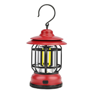 Lanterne de tente de camping portable rétro suspendue, type : chargement USB (rouge). SH202C1782-20
