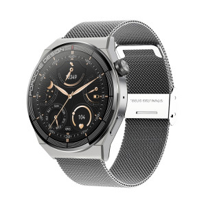 Ochstin 5HK46P Montre intelligente avec écran rond et bracelet en acier de 1,36 pouce avec fonction d'appel Bluetooth (Argent) SO101B1105-20