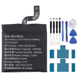 Pour Huawei montre GT1 FTN-B19 420mAh HB512627ECW + remplacement de la batterie SH49691127-20