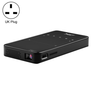 S90 DLP Android 9.0 1 Go + 8 Go 4K Mini projecteur intelligent WiFi, prise d'alimentation : prise britannique (noir) SH201A1107-20