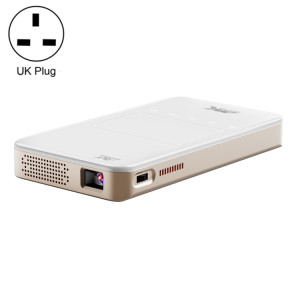 S90 DLP Android 9.0 1 Go + 8 Go 4K Mini projecteur intelligent WiFi, prise d'alimentation : prise britannique (blanc) SH201B34-20