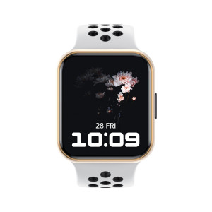 S226 1,72 pouces montre de sport intelligente étanche prend en charge la surveillance de la fréquence cardiaque/la surveillance de la pression artérielle (or blanc) SH901D651-20