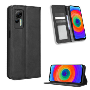 Pour Ulefone Note 14 Boucle Magnétique Texture Rétro Étui de Téléphone en Cuir (Noir) SH430A1282-20
