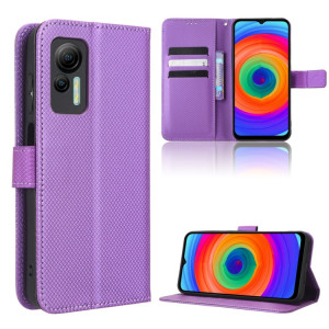 Pour Ulefone Note 14 Étui de téléphone en cuir à texture diamant (Violet) SH529E1320-20